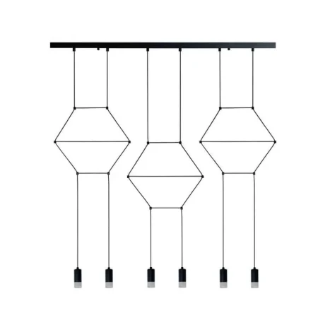 Lampa loft wisząca LINEA-6 LONG czarna XT100-6P - Step Into Design